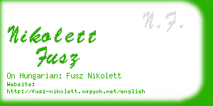nikolett fusz business card